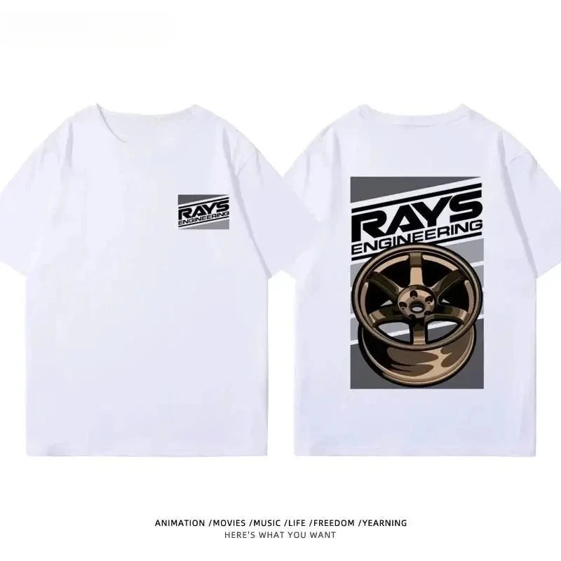 TE37 Wheel Hub Modified Car JDM Short-sleeved T-shirt