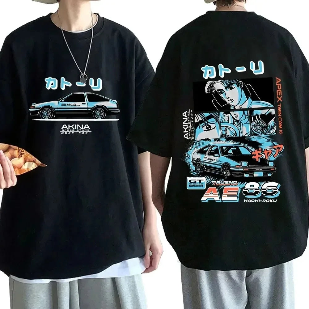 Anime Drift AE86 Initial D Double Sided T Shirt
