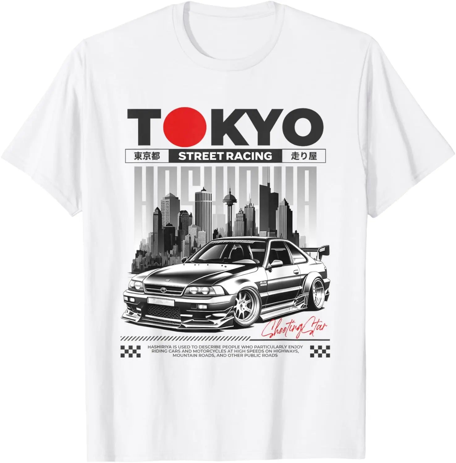 Tokyo Street Racing JDM Drift Car Graphic Cotton T-Shirt
