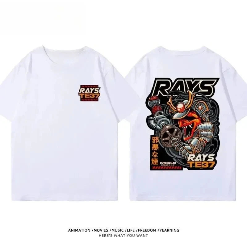 TE37 Wheel Hub Modified Car JDM Short-sleeved T-shirt