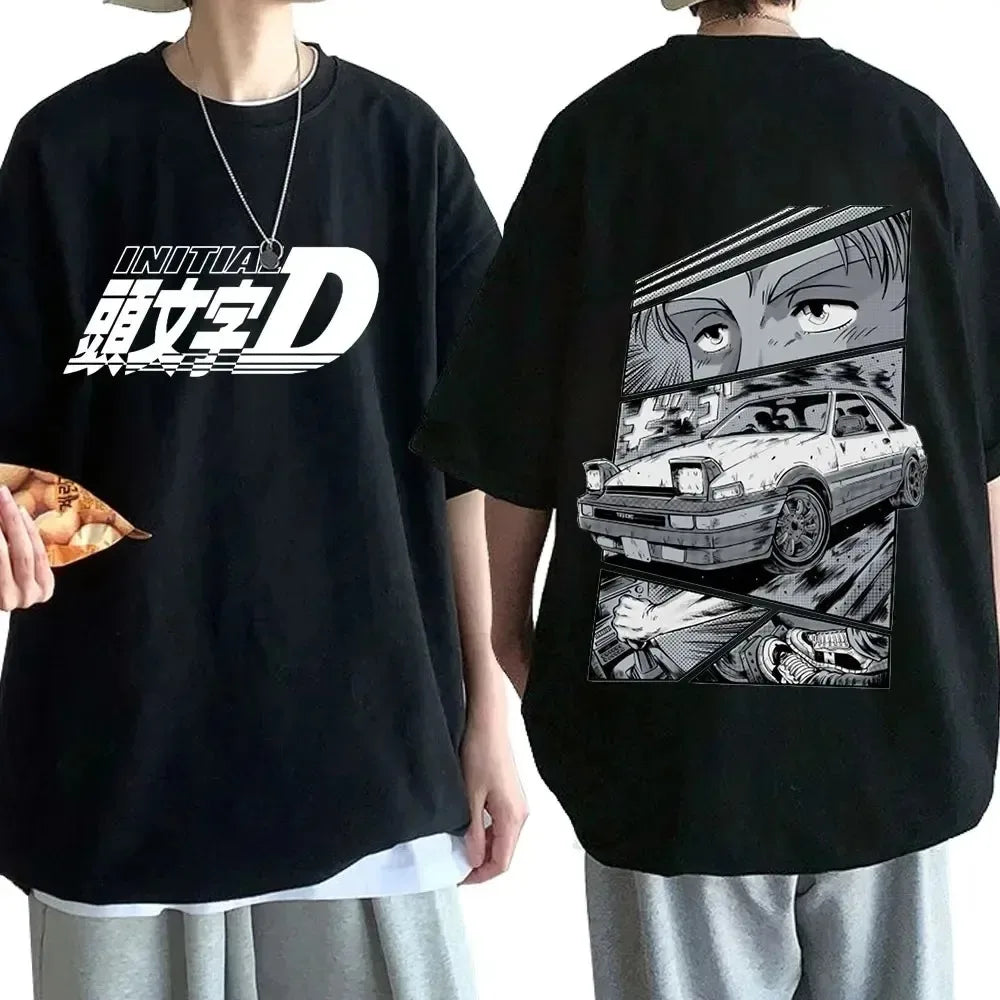 Anime Drift AE86 Initial D Double Sided T Shirt