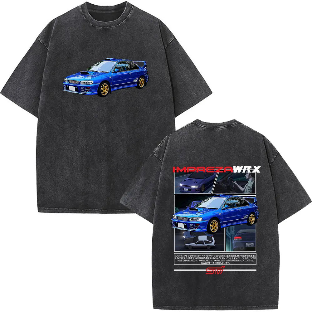 Initial D Drift AE86 Vintage  Printed Washed T-shirt