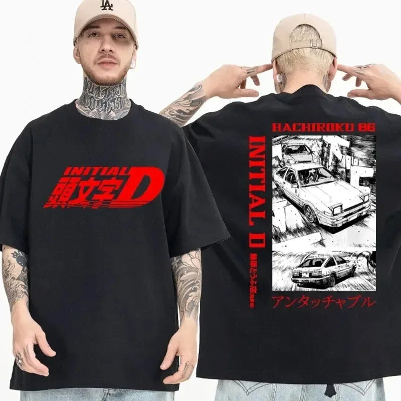 Anime Drift AE86 Initial D Double Sided T Shirt