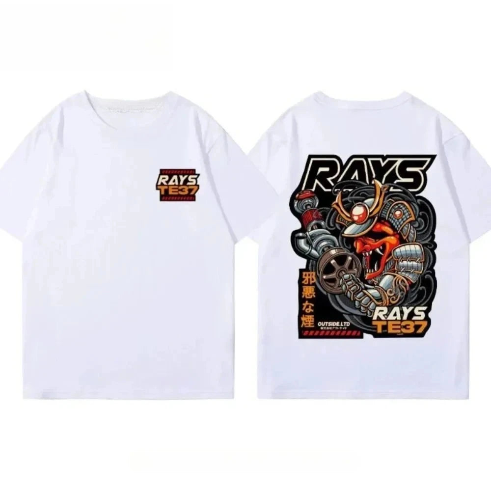 TE37 Wheel Hub Modified Car JDM Short-sleeved T-shirt