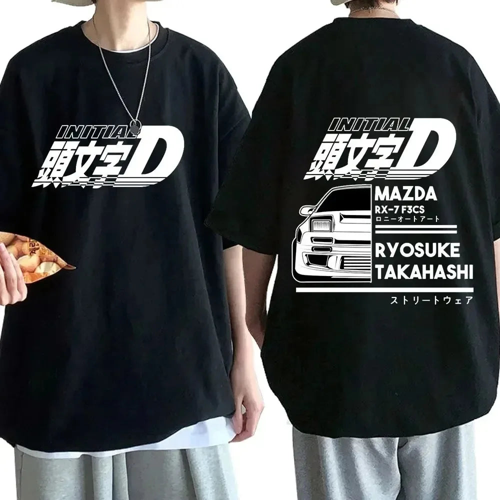 Anime Drift AE86 Initial D Double Sided T Shirt