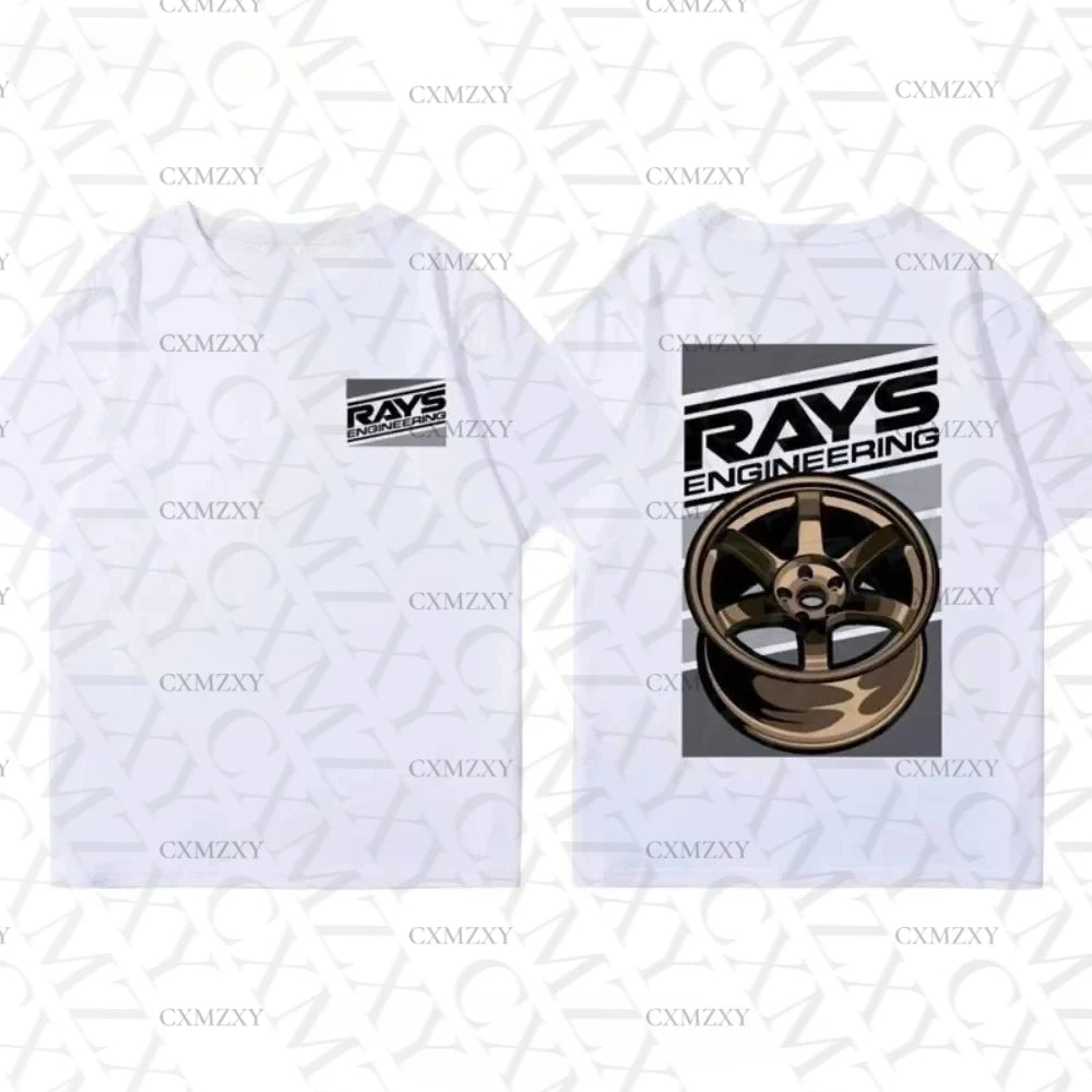 TE37 Wheel Hub Modified Car JDM Short-sleeved T-shirt